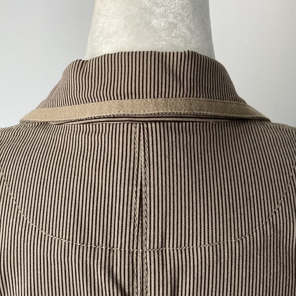 LOFT Ann Taylor Brown Striped Blazer Jacket - Picture 13 of 15